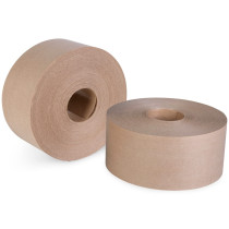2.83" x 450' Water-Activated (Gummed) Tape, 30 lbs. Break Strength, Brown Kraft